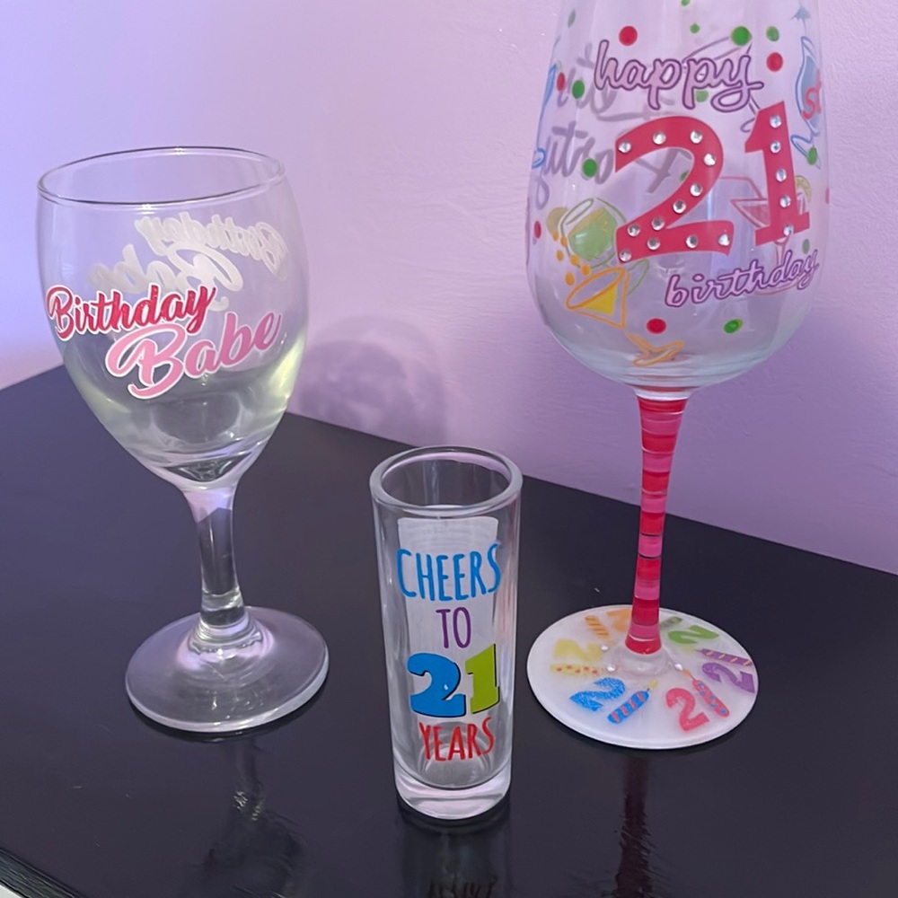 21st birthday glasses